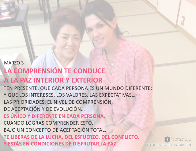 La comprensión te conduce a la Paz interior y exterior